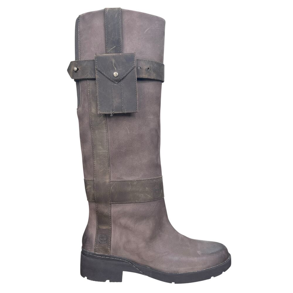 Timberland Graceyn Waterproof Tall Olive Grey Riding Boots Size 9